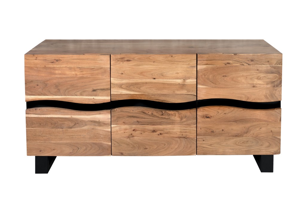 Sideboard Baumkante 160 x 45 x 85 cm Akazienholz massiv naturfarben Kyoto IV