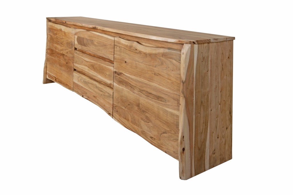 Sideboard Baumkante 200 x 45 x 90 cm Akazienholz massiv naturfarben DAHLIA